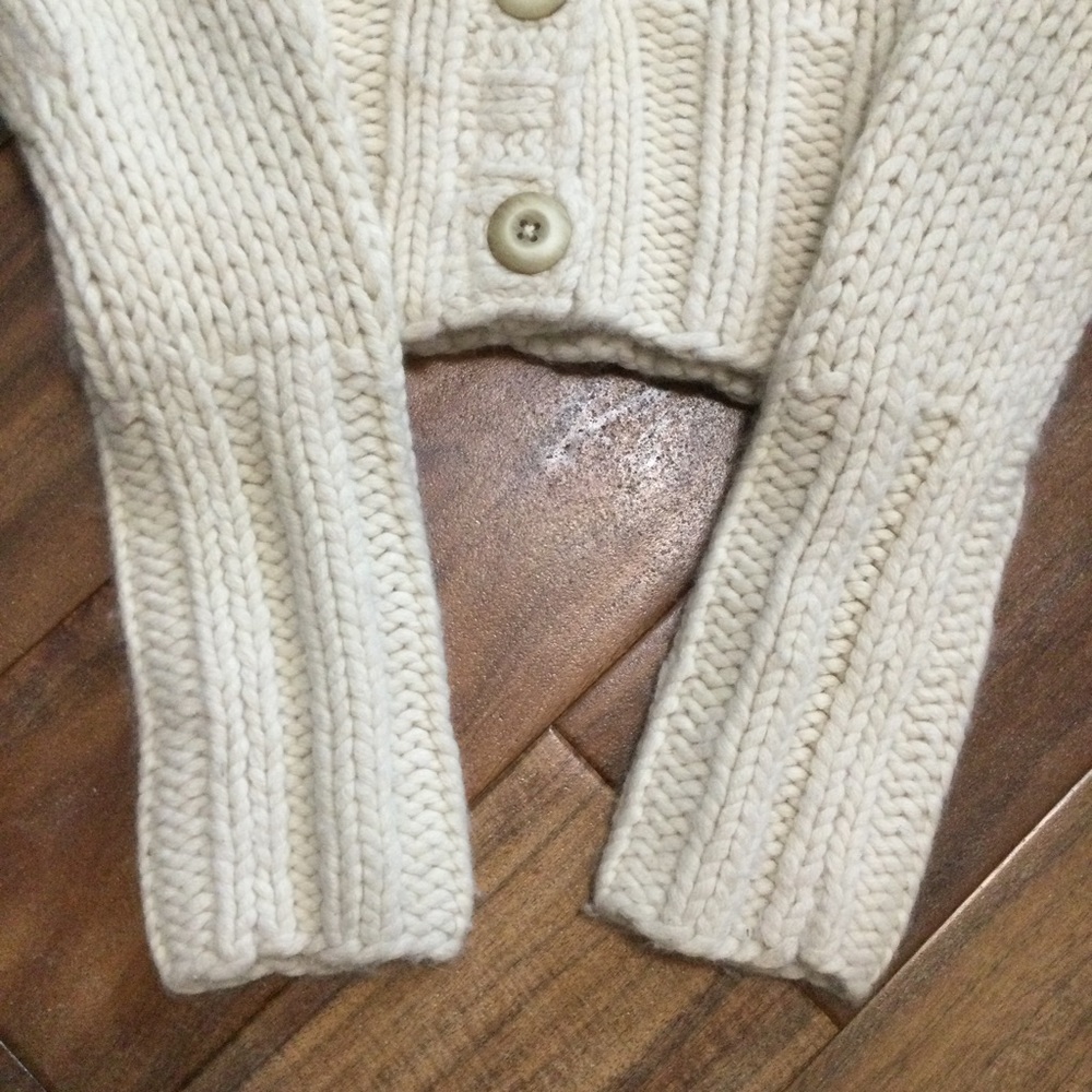 Girls ABERCROMBIE M Nordic fair isle sweater knit hooded cardigan thick warm GUC - Picture 4 of 10